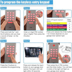 Garage Door Opener Keypad with 2 Garage Door Opener Remote for Liftmaster Chamberlain Craftsman Remote Keypad 877MAX 893LM 893Max 971LM 371LM, Purple Yellow Red Orange Learn Button