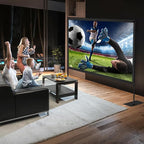 120inch Outdoor Projector Screen with Stand: 16:9 4K HD Portable Projector Screen Outdoor Indoor - Front/Rear Movie Screen with Carry Bag, Sandbag - Projection Screen for Backyard, Camping, Theater