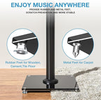 YOMT Universal Speaker Stands Pair for Surround Sound, 28 Inch Floor Speaker Stands with Cable Management Holds 22lbs Bookshelf Speaker Satellite Speaker, 1 Pair