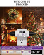 [2 Pack] Indoor Countdown Timer Outlet, NEARPOW Auto Shut Off Timers with Large Screen, Customize Countdown, Repeat and Memory Function, Eectrical Outlets for Charger Lights, 3-Prong Grounded Outlet