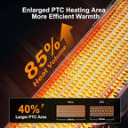 YEW Space Heater for Indoor Use, 34" Portable Electric Room Heater with Remote, 80° Oscillating, 24H Timer, Thermostat & ECO Mode, Ceramic Tower Heater for Large Room,Bedroom,Office