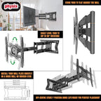 Physix 4100 Long Arm TV Wall Mount for 32-85 inch Screens Extra Long Extension Up to 40 Inch Heavy-Duty TV Mount Holds up to 120 lbs Full-Motion, Swivels Up to 180° Max. VESA 600x400