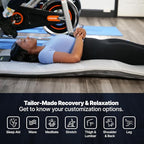 GhostBed Massage Mat with 3" Gel Memory Foam - 7 Full-Body Massage and Stretching Programs, Plus Vibration and Heat Therapy, Charcoal Grey