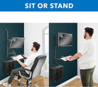 Mount-It! Wall Mount Workstation with Single Monitor Mount, Keyboard Tray and CPU Holder, Height Adjustable Full Motion Arms, Fits One 32 Inch Computer Screens