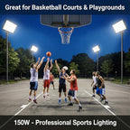 XXBSAZ 150W LED Flood Light Outdoor, High Output Plug-in & Hardwired Security Work Light, IP66 Waterproof 6500K Daylight for Large Yards, Workshops & Barn Exteriors (2 Pack)
