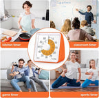 Secura 60 Minute Essential Visual Timer for Kids, Countdown Clock Timer for Special Education, Classroom, School, Desk, Home, Office, Silent Non-Ticking Time Management Tool (Orange & Orange)