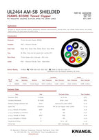 KWANGIL 8C 22AWG AMSB Shielded Cable Wire (UL2464) - Highly Flexible Str TC, PVC Ins, OS+TC BRD, PVC JKT for CNC Machine, Stepper Motor, VFD Spindle (Matte Black 100FT)