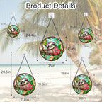 AMDERVEN Stained Glass Window Hanging, Cute Sloth Sun Catcher for Door Home Decor Animal Suncatcher Christmas Mother's Day Birthday Gifts for Women Men Mom and Nana 15 in