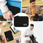 Electronics Organizer,Travel Cord Organizer Pouch, Portable Cable Organizer Bags,Travel Electronic Accessories Storage Case for Cables, Cords, Charger, Phone (Black)