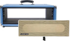 Sound Town Vintage 3U Amp Rack Case, 12.5" Depth with Rubber Feet, Dust Cover, Kickstand, Beau Blue (STVRC-3BL)