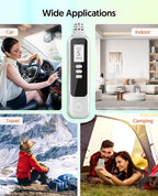 PUTECCH Carbon Monoxide Detectors Portable CO Detector Battery Powered, Handheld Carbon Monoxide Monitor Alarm Detector with LCD Display for Home/Outdoor/Travel (Batteries Included) (White)