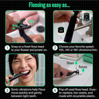 FLAUS Electric Flosser (Oprah's List, Shark Tank) 3 Speeds + 45 Refill Heads (Gentle Gliding Floss for Sensitive Gums) Water Flosser Alternative, Dentist Recommended Tooth Flossers Dental Floss Picks