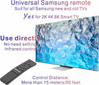 Replacement Remote for Samsung TV, Universal Remote Control for Samsung Smart TV 2025-2015 Neo, OLED, UHD, 4K, 2K, Infrared, No Voice, No Bluetooth, No OEM