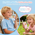 Rush Deer Video Walkie Talkies for Kids, 2 Pack Rechargeable Video Intercom Kids Walkies Talkies with HD Camera & Voice, Indoor Outdoor Games,Camping, Hiking for Boys Girls 3-14,Blue/Pink