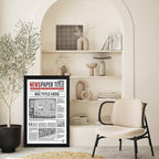 TKYGU 11x22 Picture Frame 5 Pack- Newspaper Frame for Assorted Media and News Articles-11x22 Wooden Frame with Plexiglass,Decorate Home and Office with Large Paintings -Fits Most Standard Newspapers
