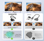 HDMI Splitter 1 in 2 Out【with 3HDMI Cables + 1USB Strip Power Cable 】 1×2 Power HDMI Splitter/Distributor 2 Ports for Dual Monitors Copy/Mirror Support 4K@30Hz 1080P Full HD 3D LED PS3/4 etc