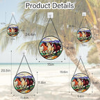 DASTOLL Stained Glass Window Hanging, Colorful Landscape Running Horse Suncatcher for Doors Window Home Sun Catchers Decoration Mother's Day Birthday Gifts for Women, Men, and Mom 9.8x9.8 in
