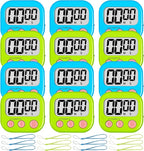 ZILLEEN Classroom Timer for Kids Teachers 12 Pack Digital Tmers, Blue & Green