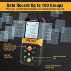 PREXISO Laser Measure, 215Ft Laser Measurement Tool with Entension for Diagonal Measuring Ft/Ft+in/in/M Units - Pythagorean Mode, Area Volume -100 Sets Data Storage, Medidor Laser Distance Meter