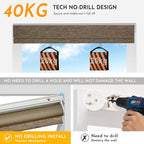 Persilux Smart Motorized Blinds with Remote, No Drill Automatic Roller Shades for Indoor Windows, Blackout Linen Fabric, Electric Blinds for Windows, Nature Brown C153BO-11, Custom Size