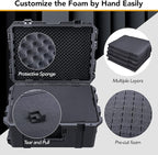 Lykus HC-6030 Large Waterproof Hard Case with Wheels and Customizable Foam, Interior Size 23.5x16.8x10.7 inch, Suitable for large electronic equipment and more