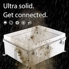 Gratury Junction Box, IP67 Waterproof Plastic Enclosure for Electrical Project, Hinged Grey Cover, Includes Mounting Plate and Wall Bracket (Transparent Cover, 20"×16.1"×7.9")