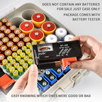 Aptbyte Battery Organizer Storage Holder Box Case with Tester- 269 Batteries Double-Sided Variety Pack, Holds AA AAA 4A C D Cell 9V 3V Lithium LR44 CR2 CR123 CR1632 18650 Button- White(Box Only)