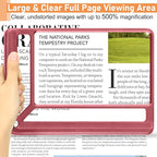 5X Full Page Magnifying Glass for Reading, Lightweight Rectangular Magnifier Provides Large Book Page Viewing Area, Handheld Magnifier for Reading Small Prints for Seniors, Low Vision-Red