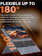 Rumtuk 16" Gaming Laptop Computer - Alder Lake N95 Processor (3.4GHz), FHD 1920 * 1200 IPS, 16G RAM, Fingerprint, Backlit Keyboard, 180° Hinge, Lightweight for Business & Student (512GB)