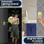 TOPGREENER Occupancy/Vacancy PIR Motion Sensor Light Switch, CDS Sensor with Learning Function, No Neutral Required, 200W Incandescent / 150W LED Load, UL Listed, Screwless Wall Plate, Gold