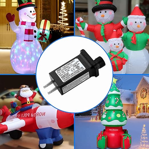 2PCS Replacement 12V 0.5A LED Transformer JT-DC120V0500-C Class 2 Power Supply IP44 LED Light Controller Low Voltage Transformer for Christmas String Light Inflatable Decorations (12V6W 2PCS)