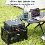 IP67 Waterproof Storage Case for Starlink Mini with Waterproof DC Female Charging Port – Protective Hard Case with Foam Padding, Secure Latch System, Portable Design for Travel and Outdoor Use