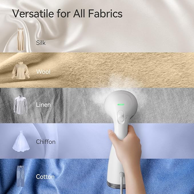HiLIFE Upgraded Steamer for Clothes, Handheld Portable Design, 1100W Powerful Steam, 300ml Larger Tank & No Leak Design, 30S Fast Heat-up, Quick Wrinkle Remover, Compact Size for Travel, ONLY 120V