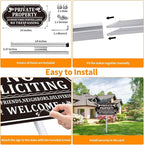 No Trespassing Signs Private Property, Video Surveillance Sign, No Trespassing Video Surveillance Signs, Aluminum Camera Signage for Property with Long Stake Easy to Install for Outdoor (2 Pack)