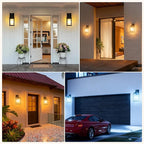 LTBLIGHT 2-Pack Dusk to Dawn Porch Light, Farmhouse Brown Outdoor Lights Wall Mount, Waterproof Anti-Rust Wall Sconces for House, Yard, Entryway, Garage, 100-120Vac