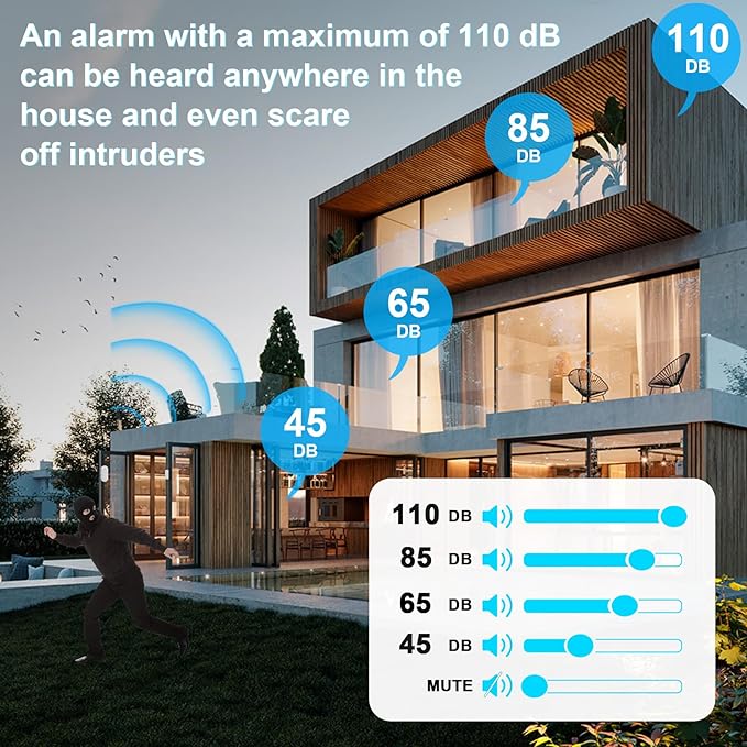 SanJie Door Chime, Door Open Contact Sensor Alarm with 500 FT Range,55 Chimes 5 Adjustable Volume for Business/Store/Home/Office When Entering 3 Sensors + 1 Receiver