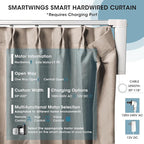 SmartWings Automatic Curtain Opener with Drapery, Motorized Vertical Blinds with Remote, Electric Closet Doors Sliding Panels Compatible with Alexa Google Homekit, 90% Blackout Dove