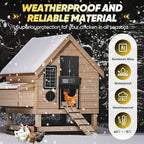 Sakerplus Automatic Chicken Coop Door Solar Powered, Automatic Chicken Door with Timer, Light Sensor, 4 Modes and LCD Display, Aluminum Alloy Auto Chicken Door, Anti-Pinch & Weather Proof