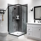 Palisade 78in x 36in x 36in Waterproof Vinyl Corner Shower Surround Kit with Accessories in Urban Quarry