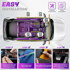 Acrylic Interior Car LED Strip Lights, Colorful 18-in-1 Car Ambient Lighting Kit, with Wireless APP Control, 622 LED Fiber Optic Strip Lights for Cars, Supports Neon Sync with Music DIY Mode.