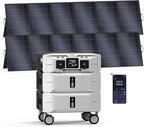 IEE 5120Wh Power Station SP5000 with 2x500W Portable Panel, 120/240V 5000W AC Output(9000W Peak), Portable Generator for Home Backup Outdoors Camping RV Emergency