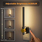 JandCase Night Lights Plug into Wall,0-200LM Dimmable LED Nightlights, Soft White 3000K Vanity Night Light with Auto Light Sensor for Bathroom Dressing Room, 1 Pack
