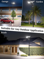 Ofuray OL-9600W Solar Street Lights Outdoor,Parking Lot Lights Commercial Dusk to Dawn up to 520,000Lm,40,000mah Big Power Solar Security Flood Remote Control with Motion Sensor for Street,Yark