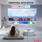 【Officially-Licensed APP & 1800 ANSI】Smart Mini Projector with WiFi and Bluetooth 4K Support, VOPLLS Auto Focus/ Keystone Outdoor Portable Movie Phone Video Proyector for Bedroom/Home/Wall/Celling
