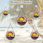 DASTOLL Stained Glass Window Hanging, Sun Ocean Sailboat Seagull Abstract Suncatcher Diamond Glass Panel Sun Catchers Decor for Birthday for Women, Men, Wife, Aunt, and Mom 14.9x14.9 in