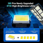 Lorrtta Solar Lights Outdoor Waterproof, 22 Inch Solar Street Light with 380 Ultra Bright 5730 LED, Solar Dusk to Dawn Lights with Remote Control, IP65 Motion Lights for Outside, Parking Lot (2 Pack)