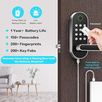 Fingerprint Smart Door Lock with Handle & Keypad – No More Lost Keys, Keyless Entry & Remote Access for Home, Kids, Airbnb & Rental Property, DIY Install, Alexa & Google Compatible