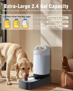 Automatic Dog Water Bowl Dispenser - 2.4 Gallon Stainless Steel Gravity Pet Water Feeder with Ergonomic Handle Design Anti Splash Drinking Bowl Without Filter Easy to Clean Multi Pet Use