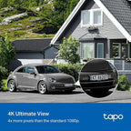 Tapo 4K Outdoor Camera Wireless, Battery Camera w/Solar Panel, Pan/Tilt, 360° View, 24/7 Capture, Free Person/Vehicle Detect, Night Vision, SD/Cloud, Works w/Alexa and Google Assistant, VistaCam 360
