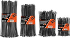 Symretie Assorted Zip Ties (400 Pack) - 6+8+12+14 Inch Double Sided Toothed, 100 LBS Tensile Strength. Heavy Duty Self-Locking Adjustable Nylon Cable Ties, More Durable for Indoor & Outdoor Use.